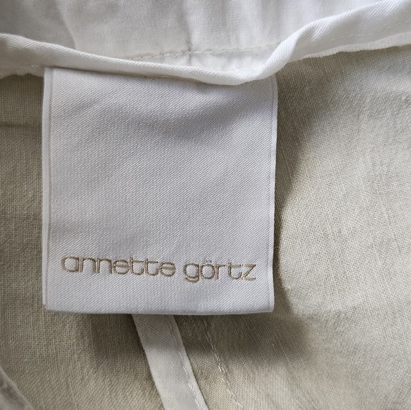 Annette Goertz Germany 2020 Cream And White Stripe Split Hem Leisure Pants - Picture 15 of 15